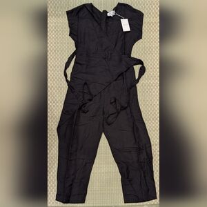 NWT Rujuta Sheth Viscose Linen Wrap Jumpsuit Black Women's Size Medium